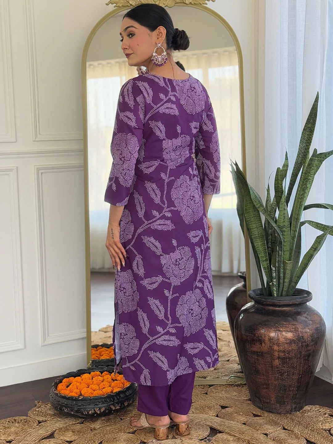 KALINI Women Floral Embroidered Regular Kurta with Trousers & With Dupatta - Image 5