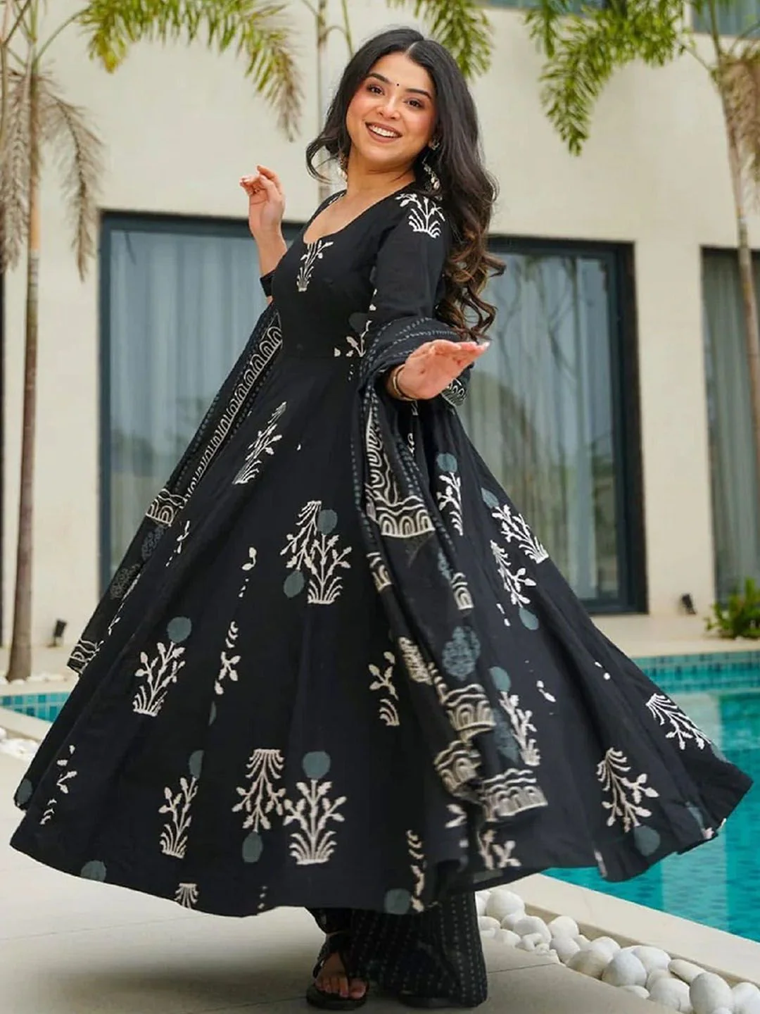 KALINI Women Floral Printed Kurta with Trousers & Dupatta - Image 6