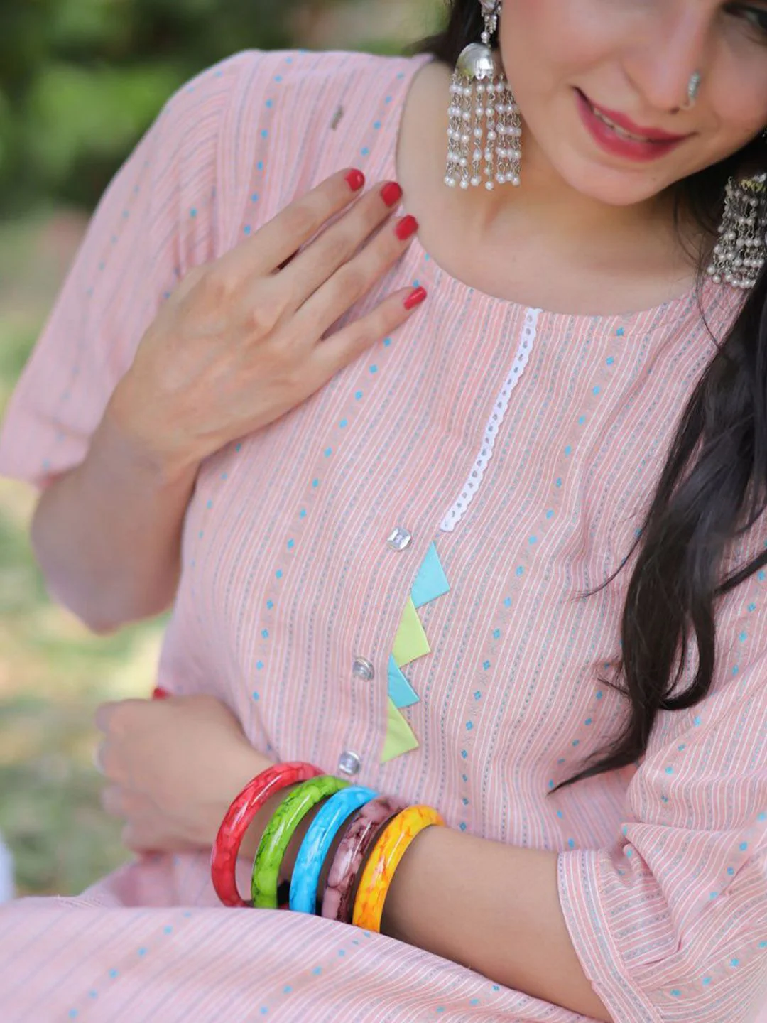 KALINI Women Striped Kurta with Trouser - Image 3
