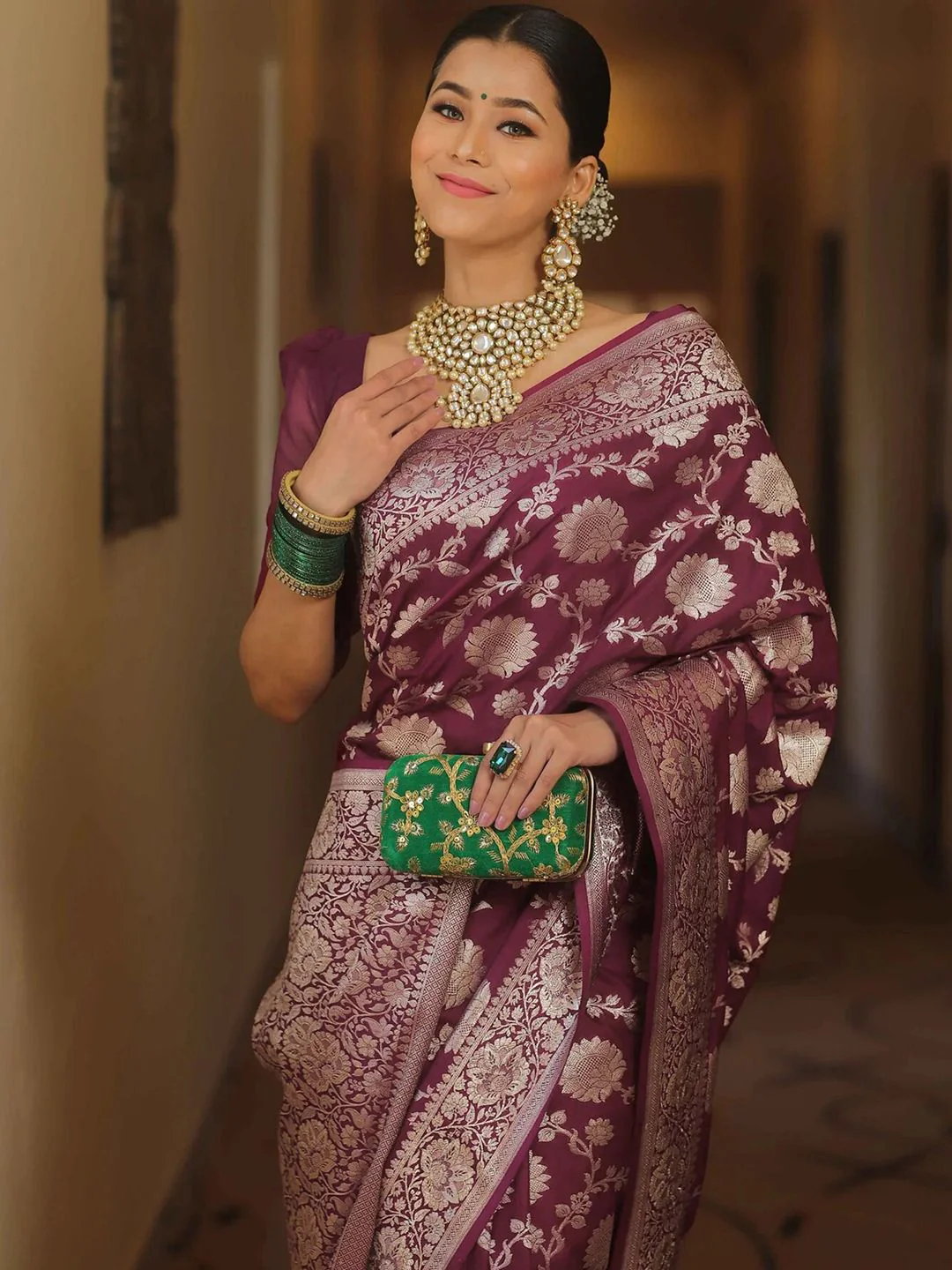 KALINI Woven Design Zari Banarasi Saree - Image 5