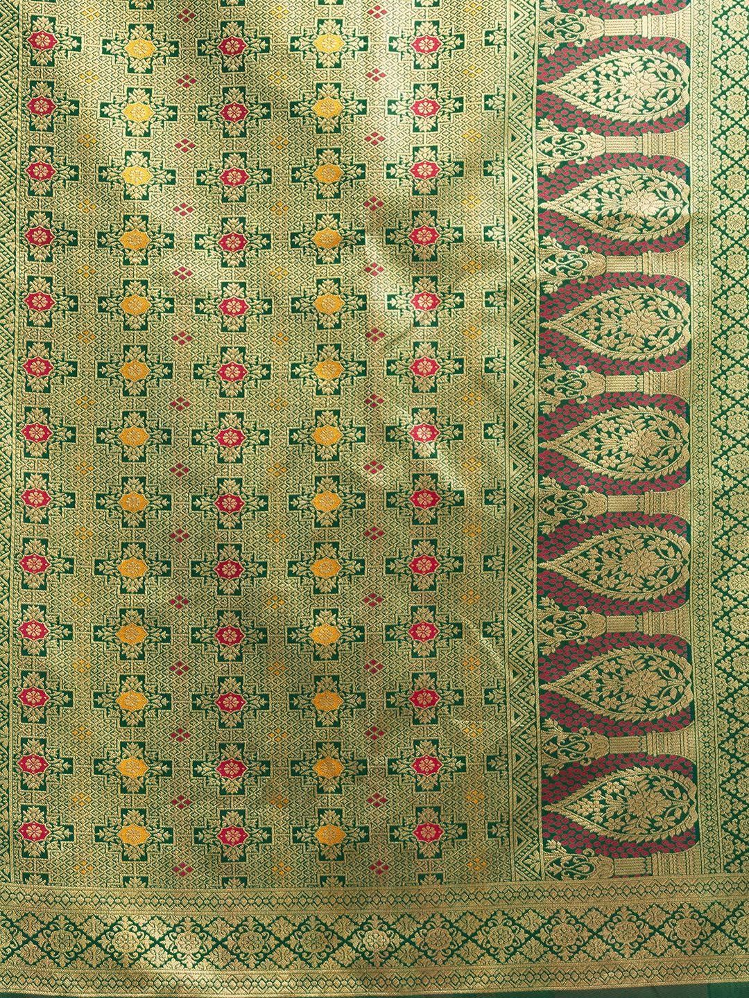 KALINI Woven Design Zari Silk Blend Designer Banarasi Saree - Image 7