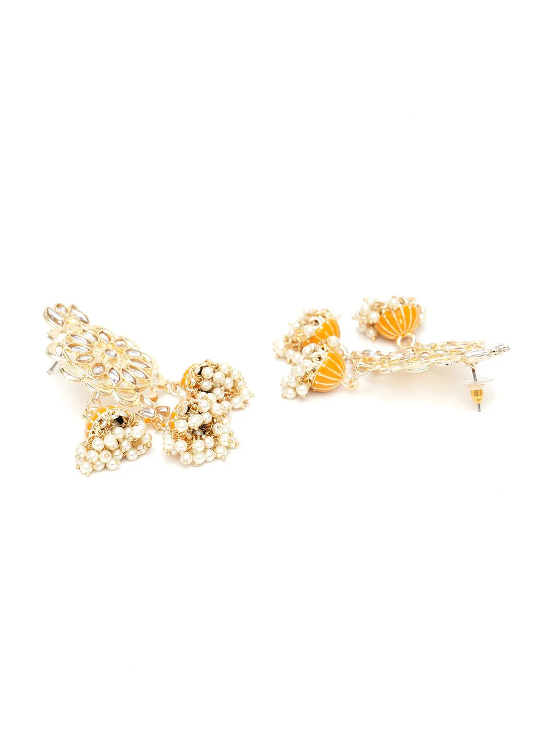KARATCART Contemporary Jhumkas Earrings - Image 3