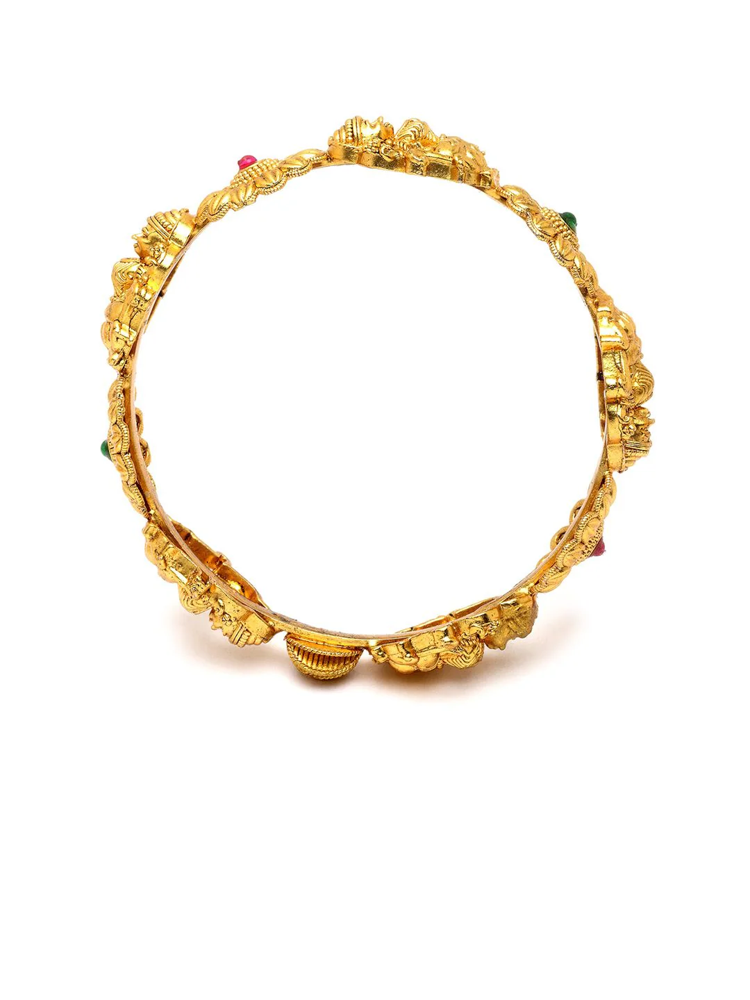 KARATCART Set Of 2 Gold-Plated Kundan-Studded Bangles - Image 3