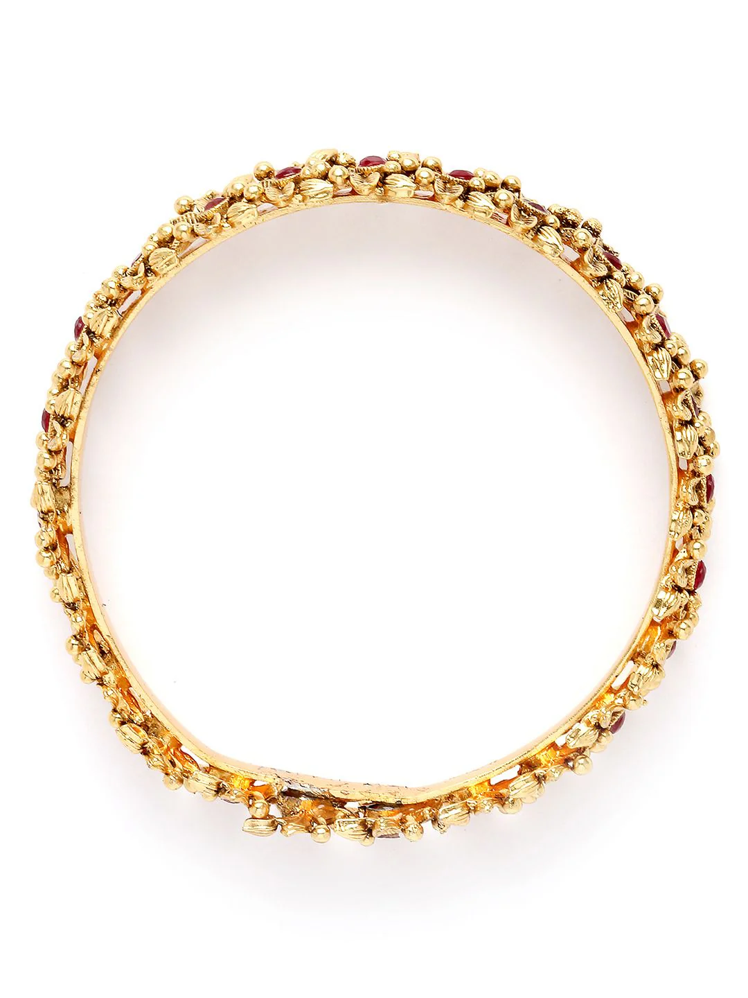 KARATCART Set Of 2 Gold-Plated Kundan-Studded Bangles - Image 4