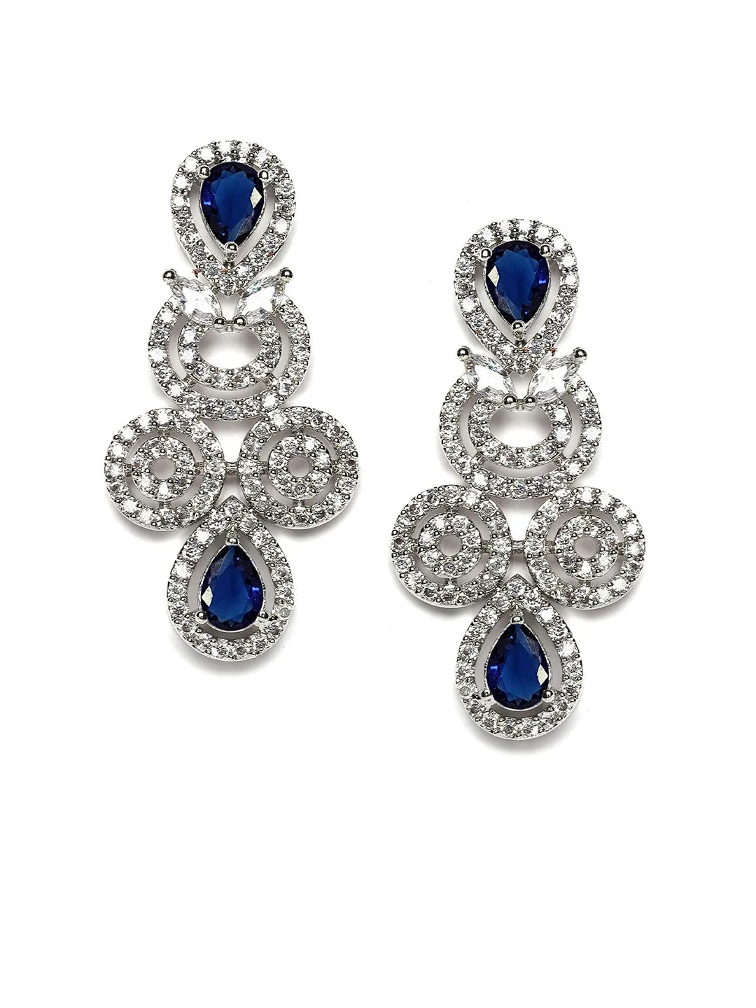 KARATCART Silver-Plated CZ-Studded Beaded Jewellery Set - Image 6