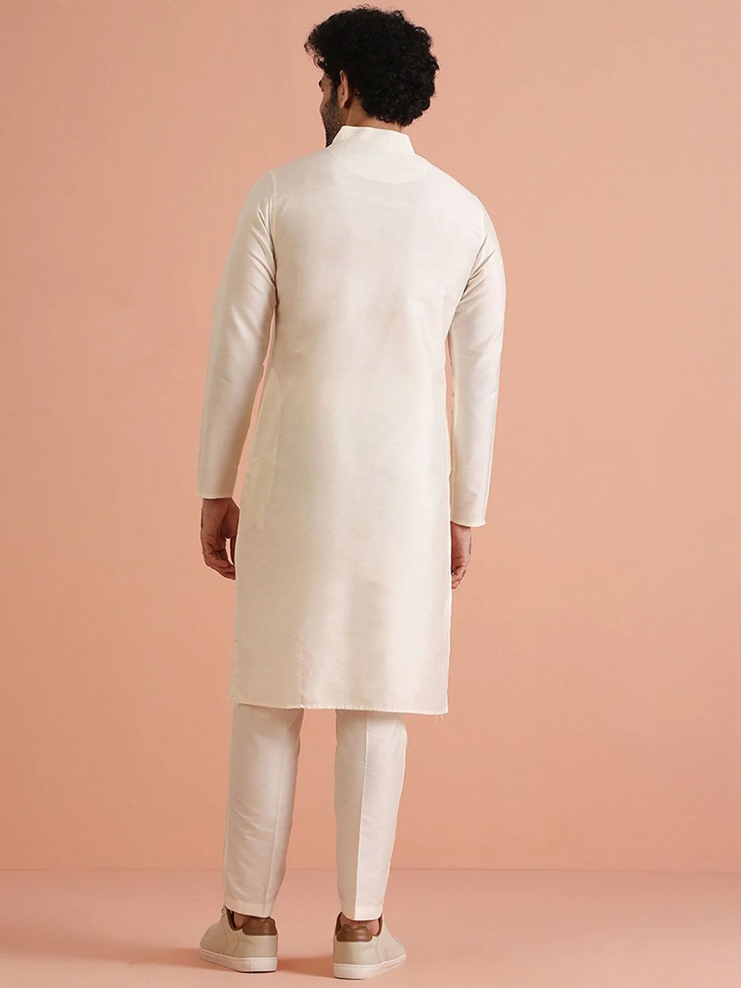 KISAH Mandarin Collar Pastel Straight Kurta - Image 4