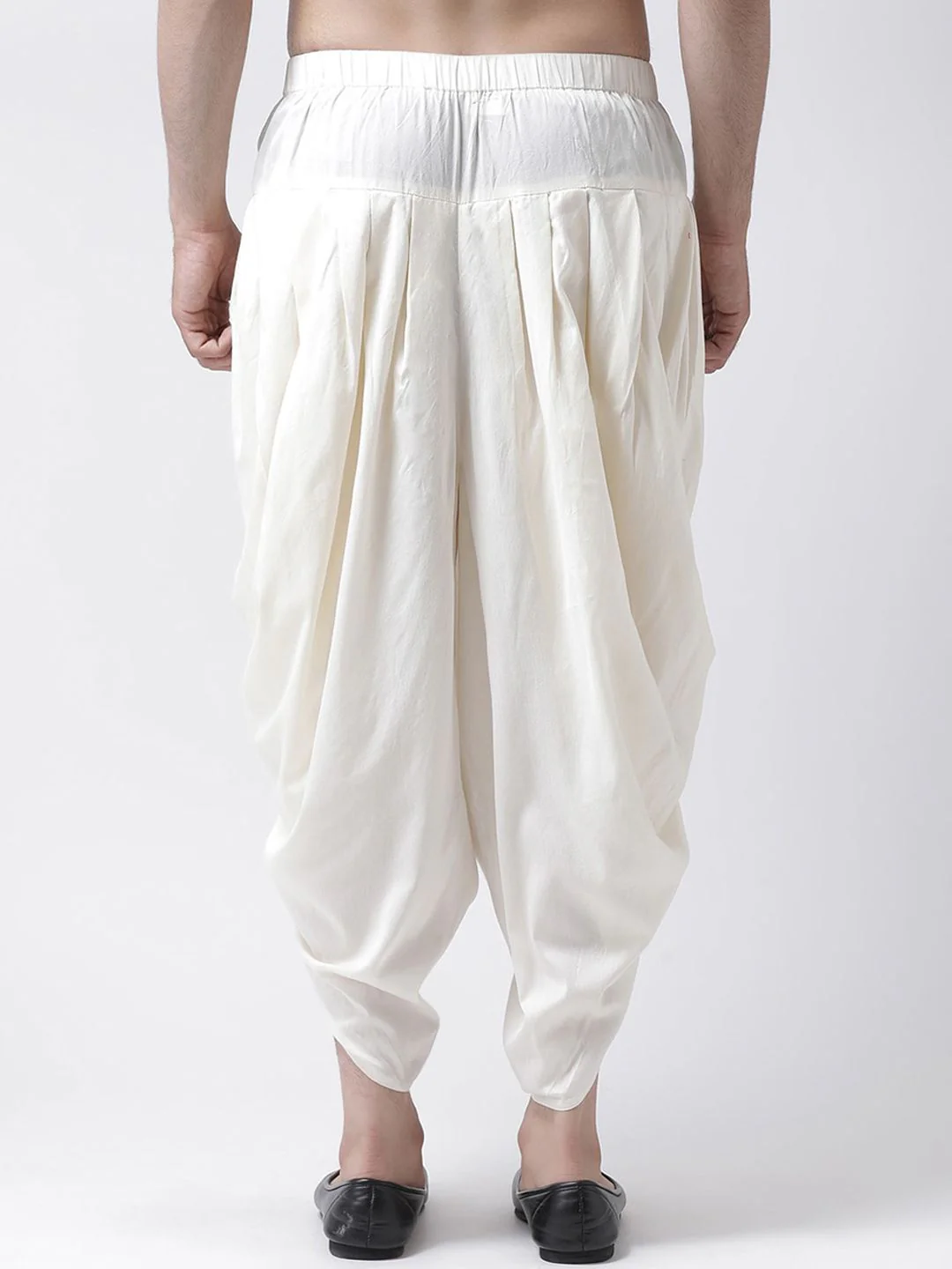 KISAH Men Cream-Coloured Solid Dhoti - Image 3