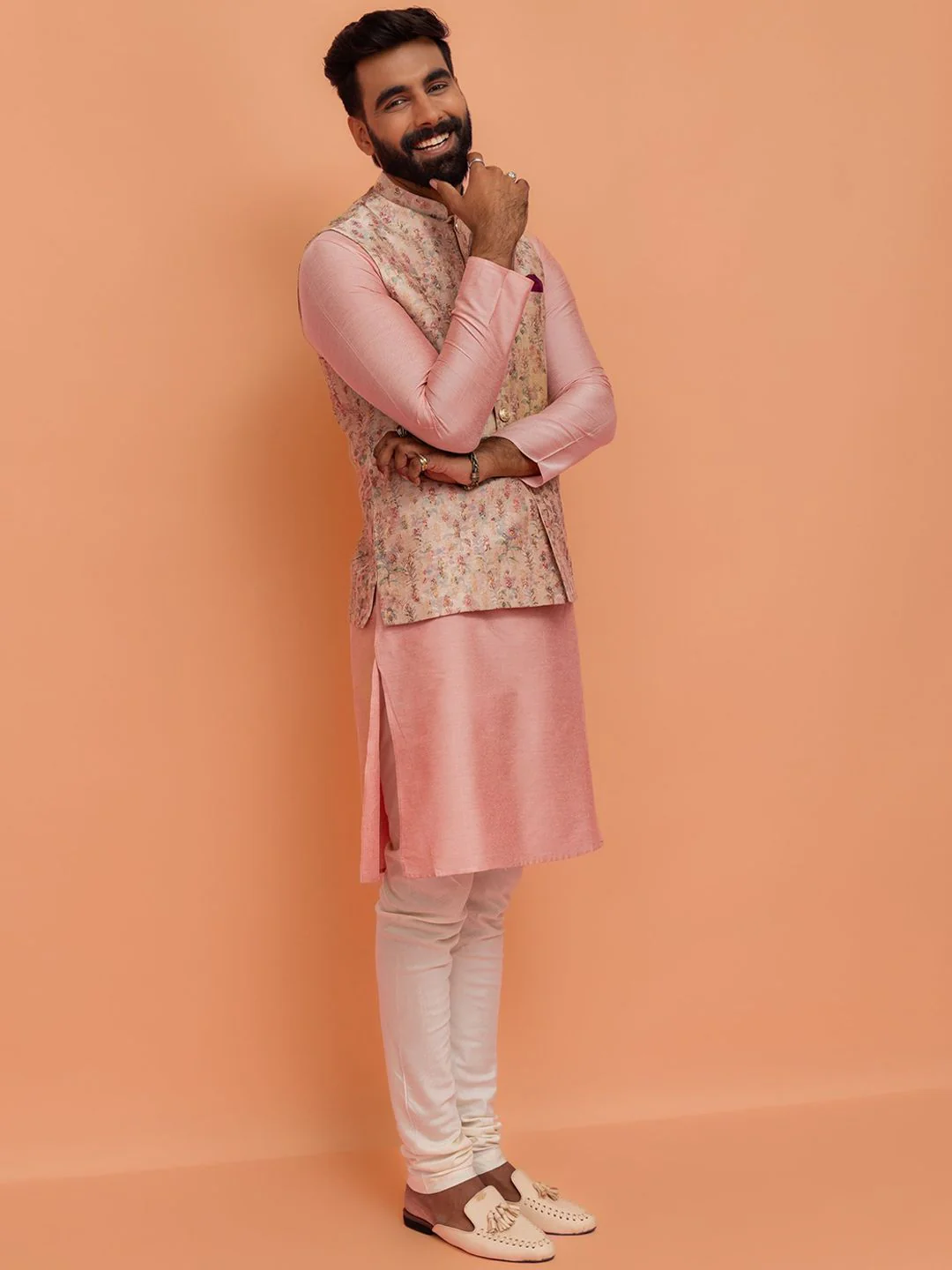Kisah Men Ethnic Motifs Woven Design Mandarin Collar Nehru Jacket - Image 2