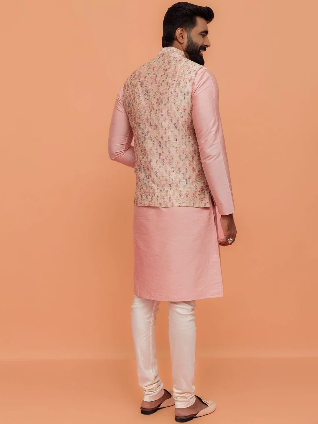 Kisah Men Ethnic Motifs Woven Design Mandarin Collar Nehru Jacket - Image 4