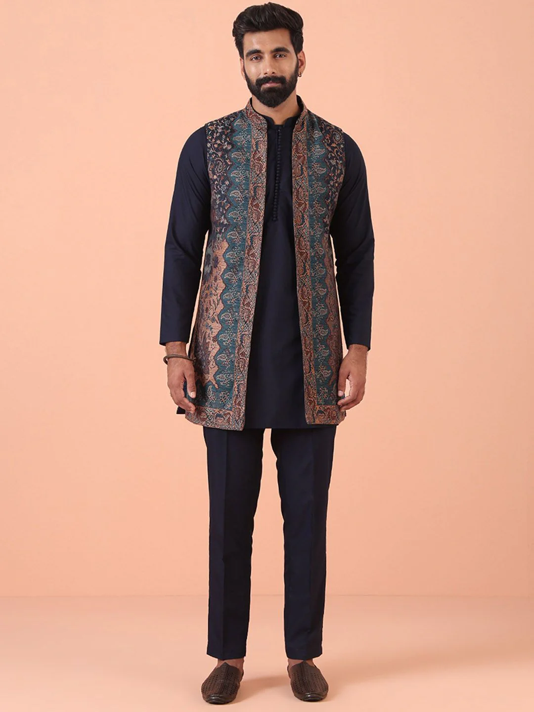 KISAH Men Regular Kurta with Trousers - Image 2