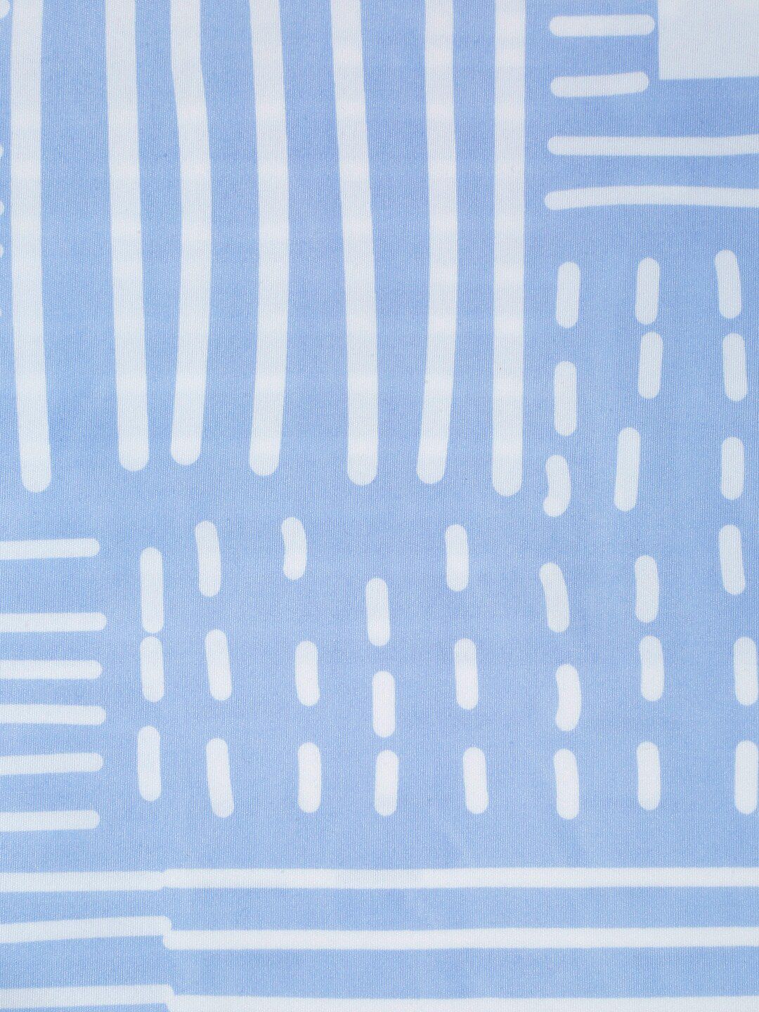 KLOTTHE Blue Geometric Patterned 300 TC Fitted King Bedsheet With 2 Pillow Covers - Image 4