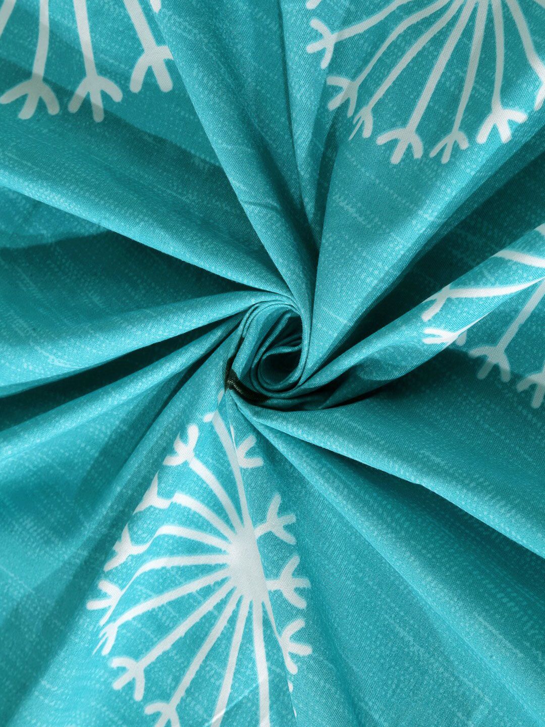 KLOTTHE Blue & White Floral 300 TC Fitted Super King Double Bedsheet with 2 Pillow Covers - Image 4