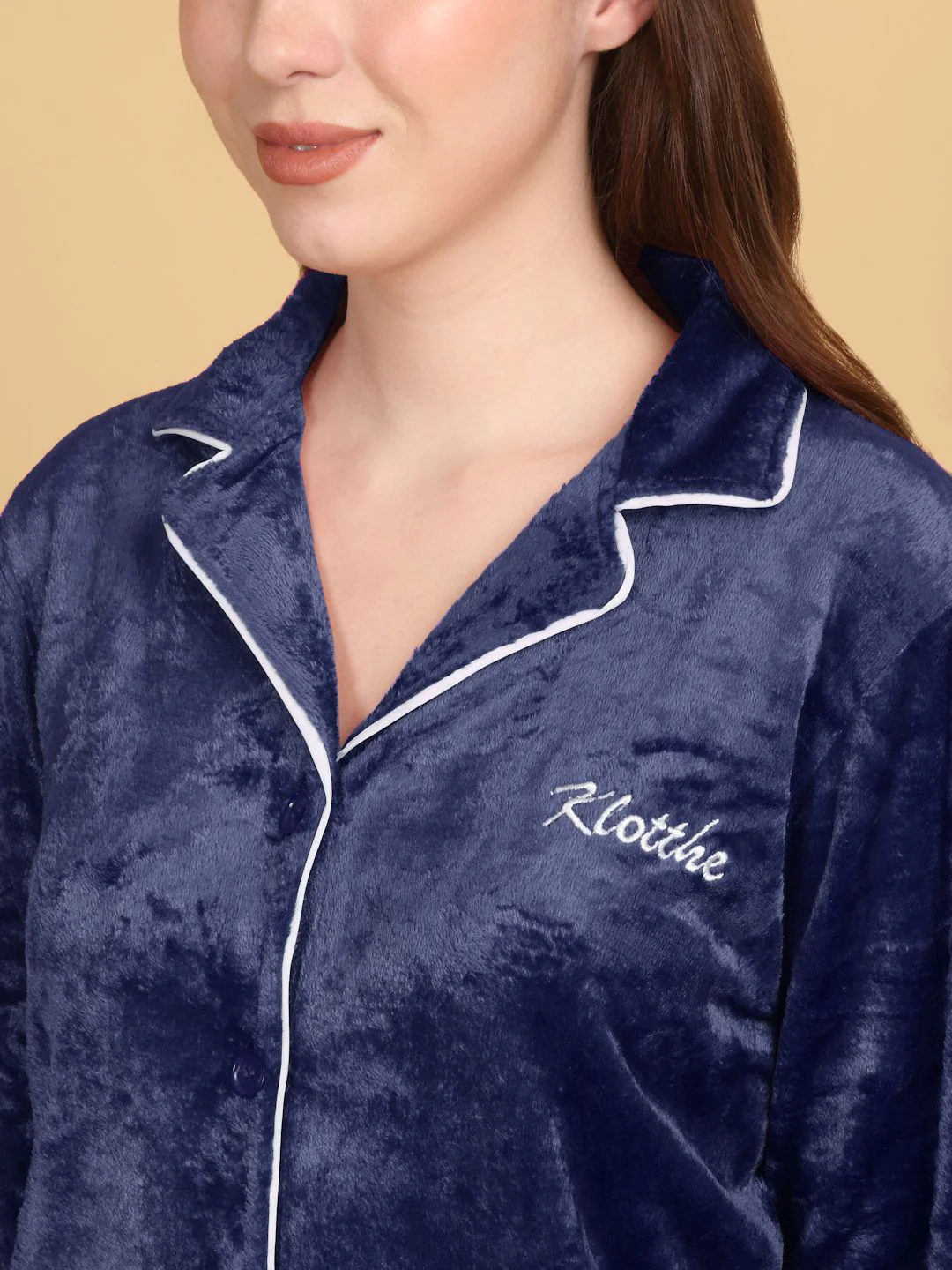 KLOTTHE Lapel Collar Woollen Shirt With Pyjamas - Image 2