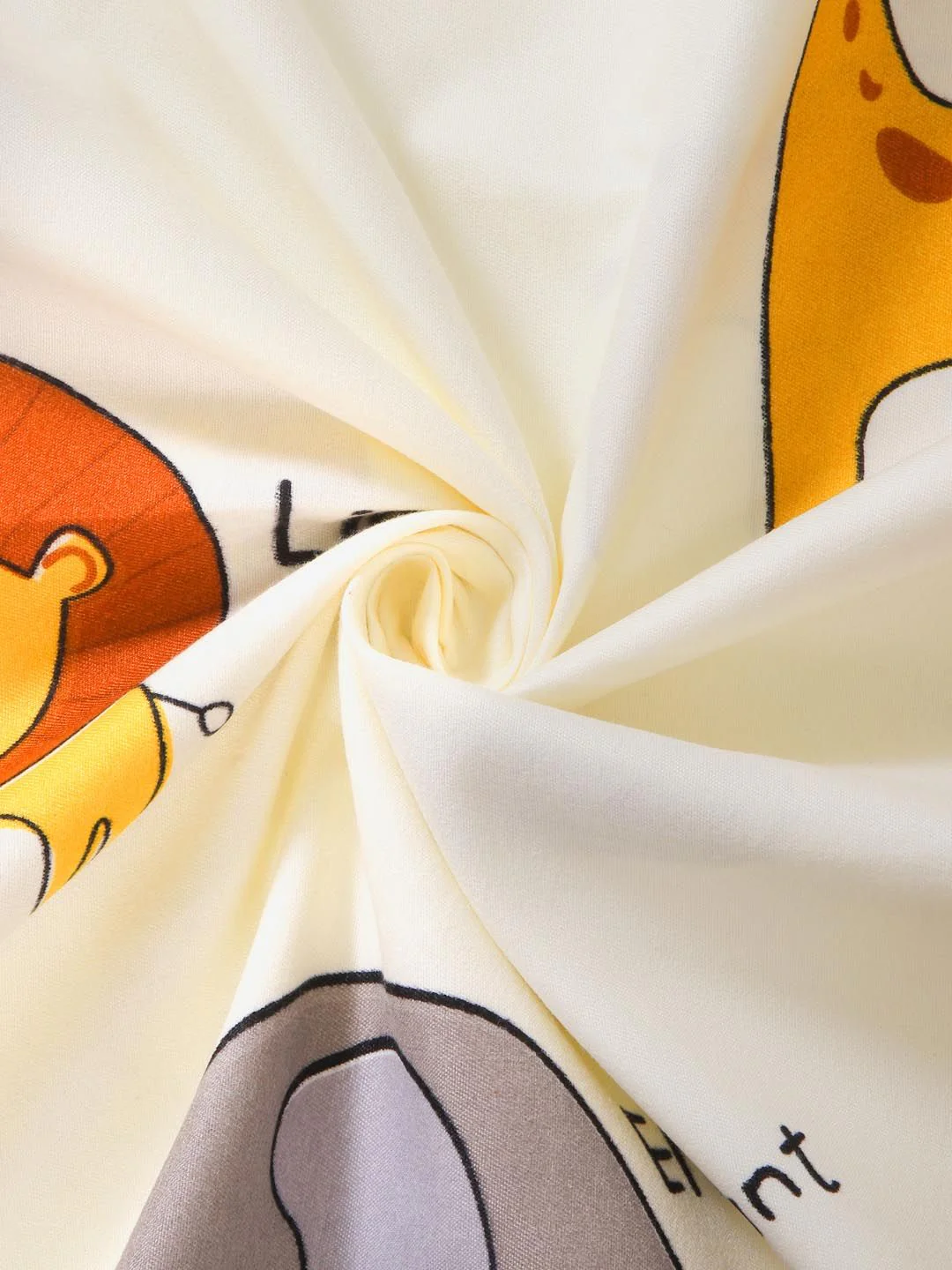 KLOTTHE Off White Cartoon Characters 300 TC Fitted Double Bedsheet with 2 Pillow Covers - Image 5