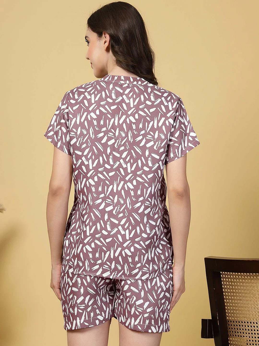 KLOTTHE Women Abstract Printed T-shirt & Shorts Pants Night suit - Image 4