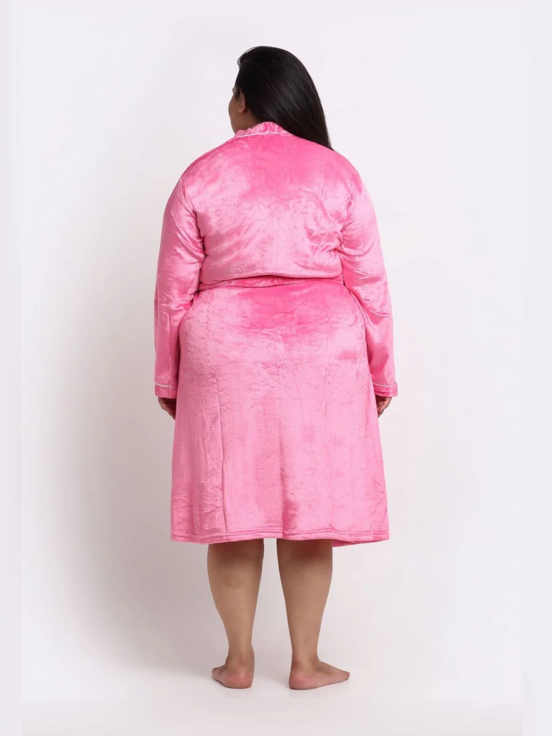 KLOTTHE Woollen Plus Size Bath Robe With BeltWoolen Bath Robe With Belt - Image 3