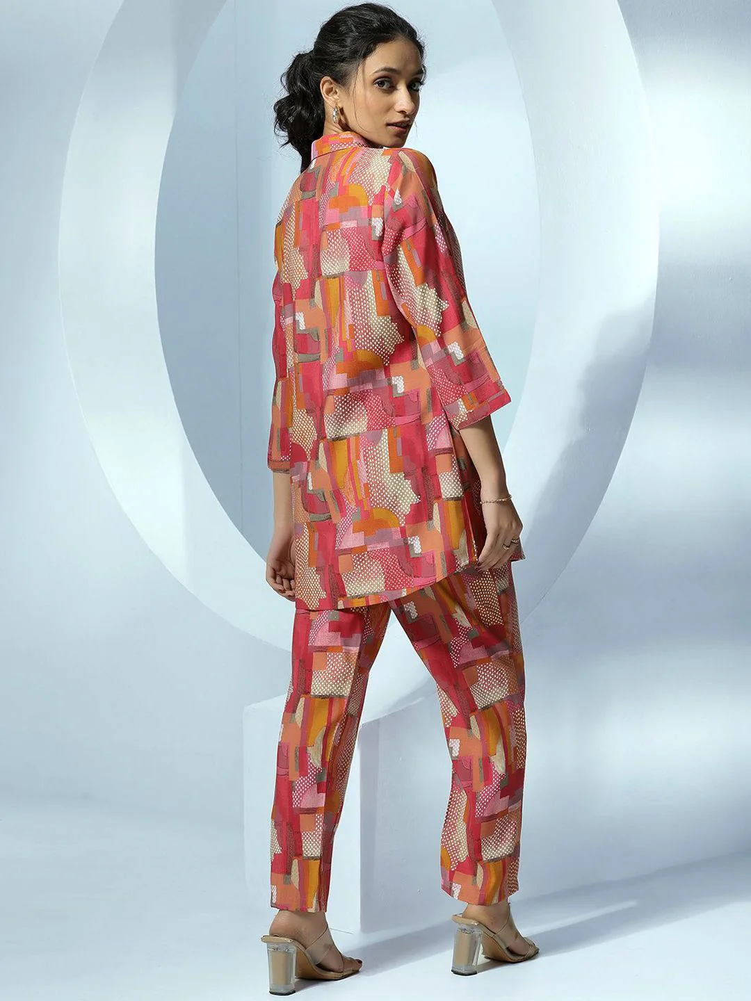 Libas Abstract Printed Shirt With Trousers Co-Ords - Image 4