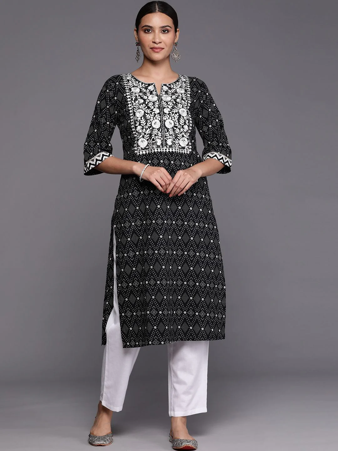 Libas Bandhani Yoke Design Thread Work Kurta - Image 5