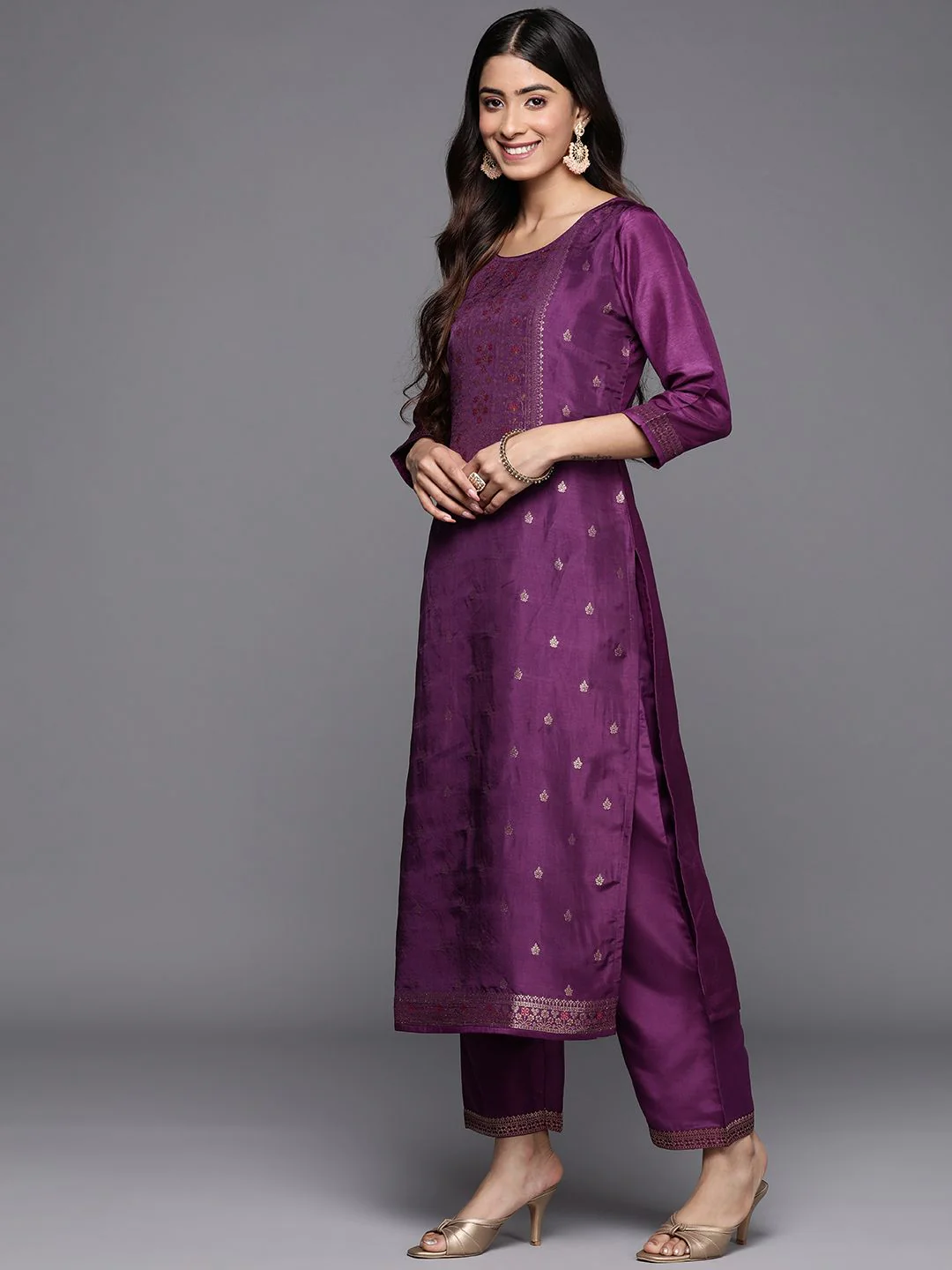 Libas Floral Kurta with Trousers & With Dupatta - Image 4