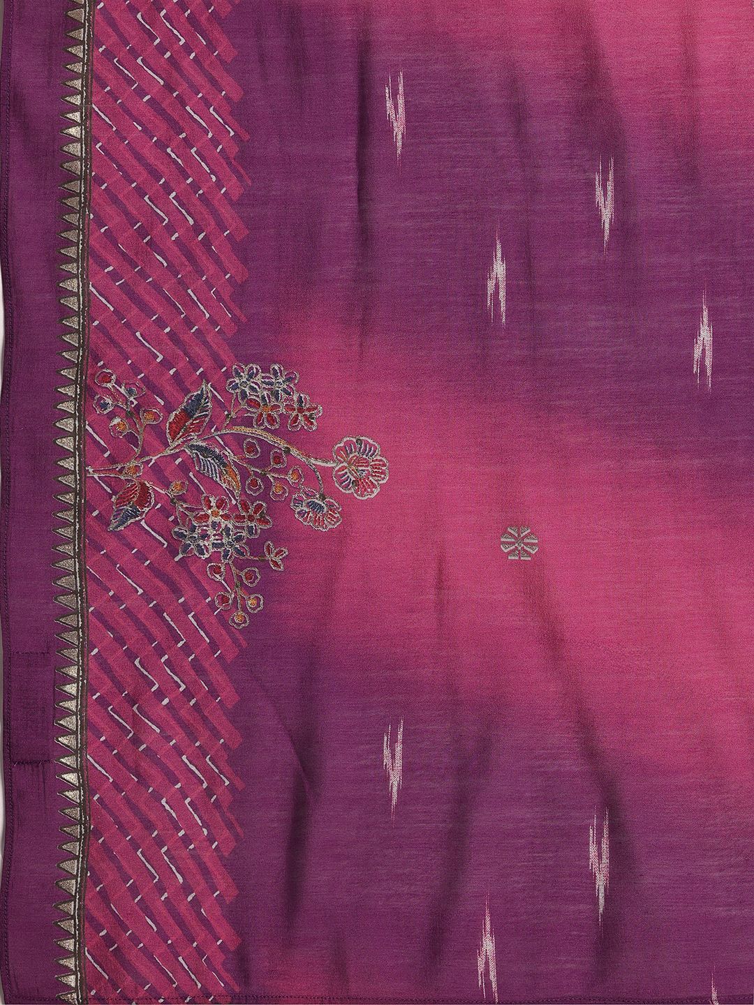 Libas Floral Printed Pleated Gotta Patti Kurta with Trousers & Dupatta - Image 5