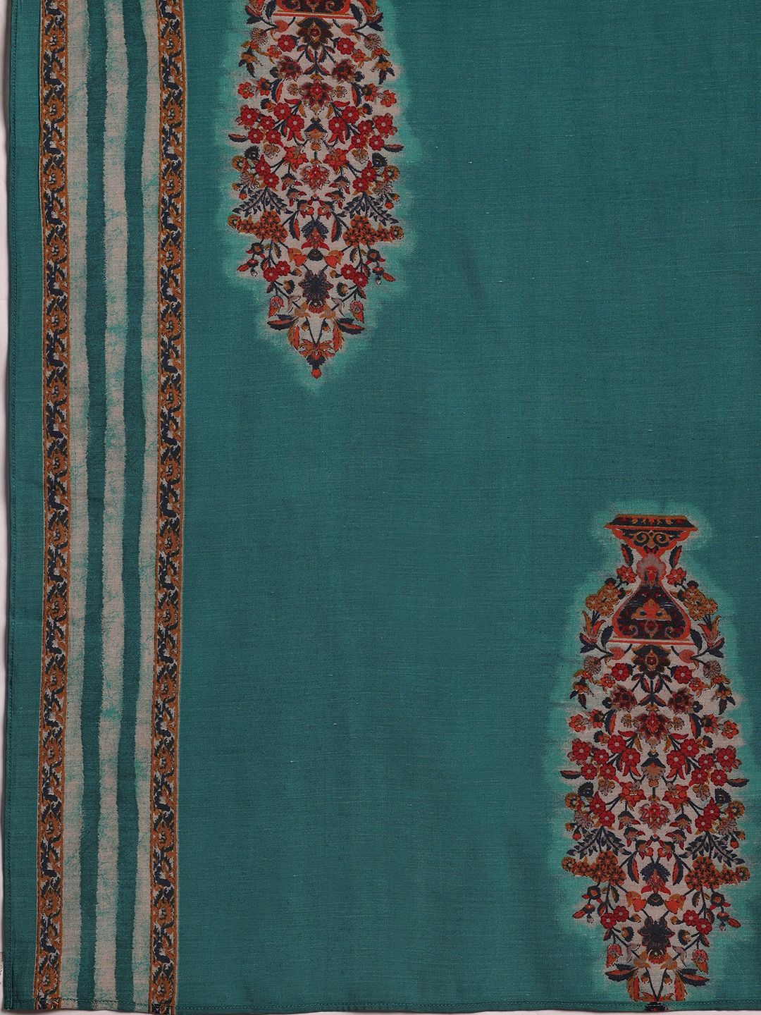Libas Floral Printed Pleated Mirror Work Anarkali Kurta with Trousers & Dupatta - Image 5