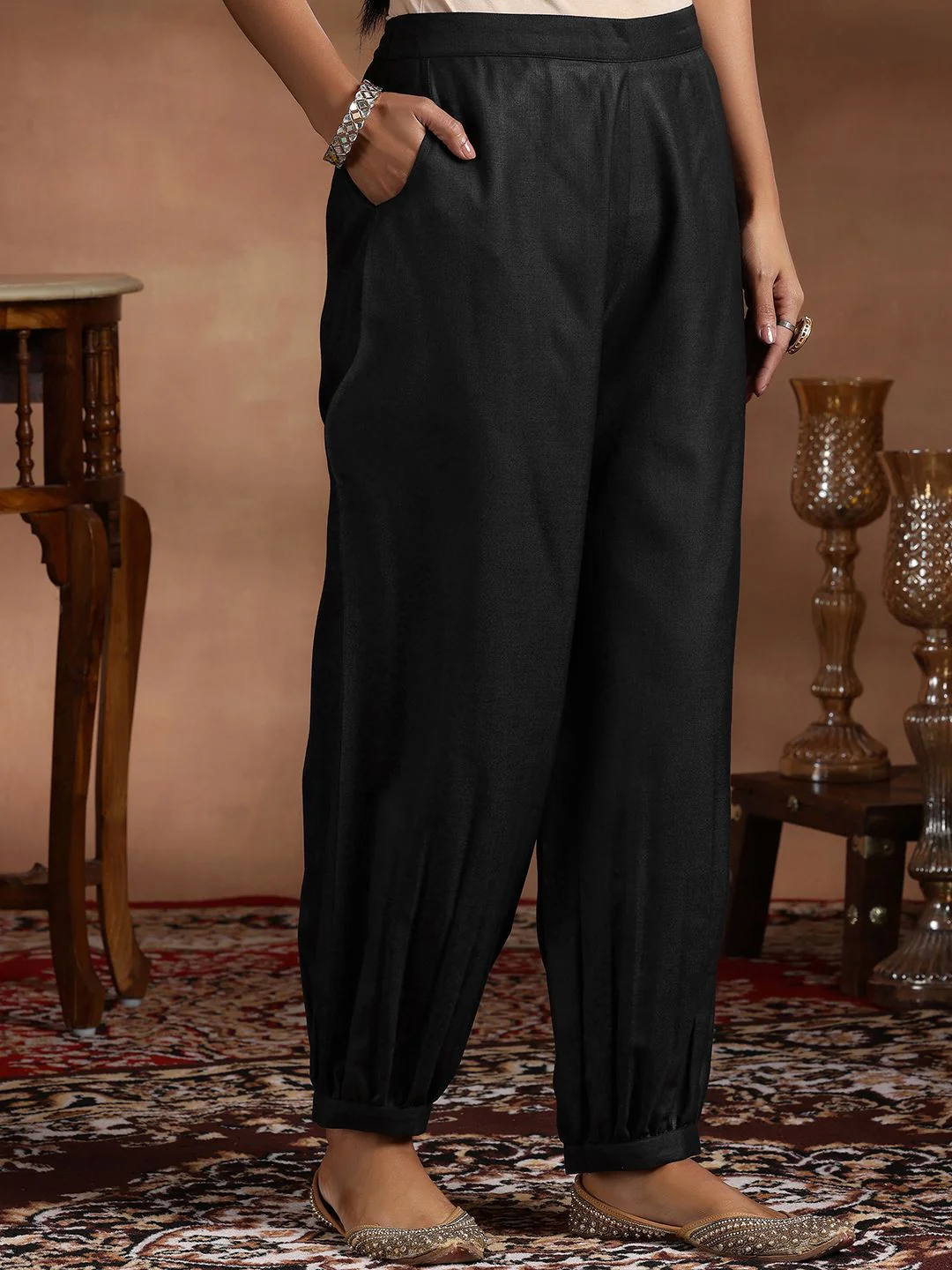 Libas V-Neck Straight Kurta with Salwar & With Dupatta - Image 3