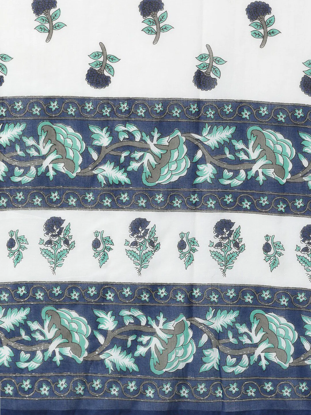 Libas Women Blue Printed Kurta with Palazzos & Dupatta - Image 5