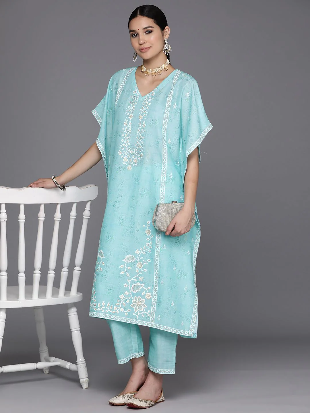 Libas Women Ethnic Motifs Printed Regular Kurta with Trousers - Image 6