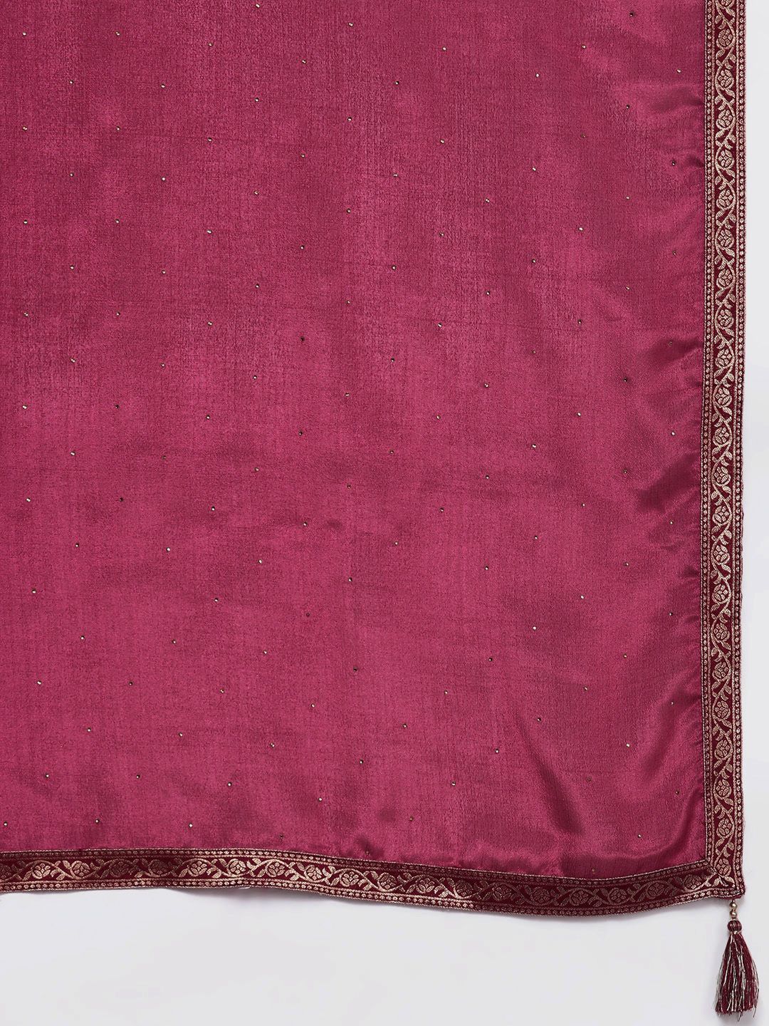 Libas Women Fuchsia Floral Yoke Design Kurta with Sharara & With Dupatta - Image 5