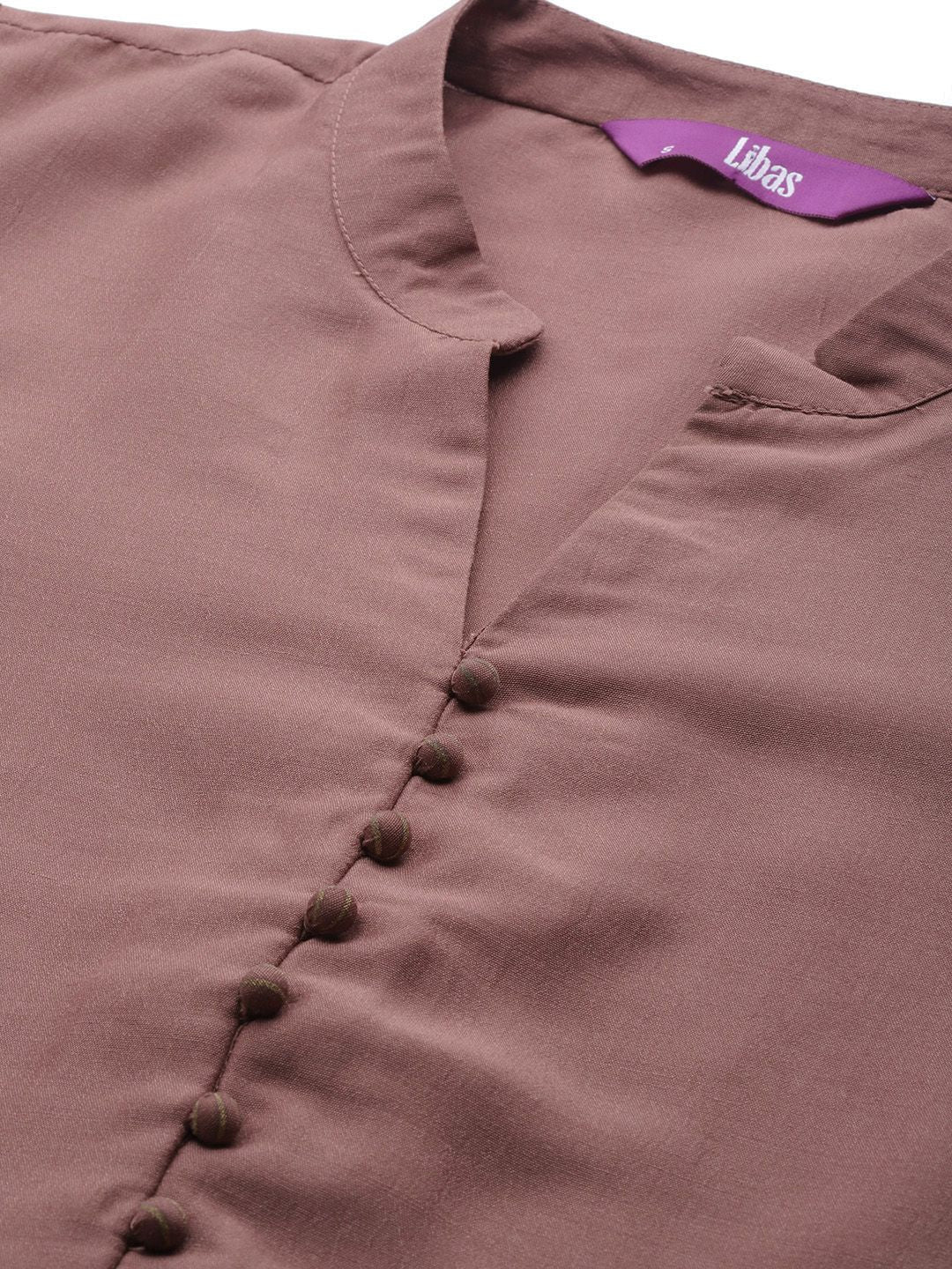 Libas Women Mauve Kurta with Ethnic Motifs Print Dupatta & Trousers - Image 2