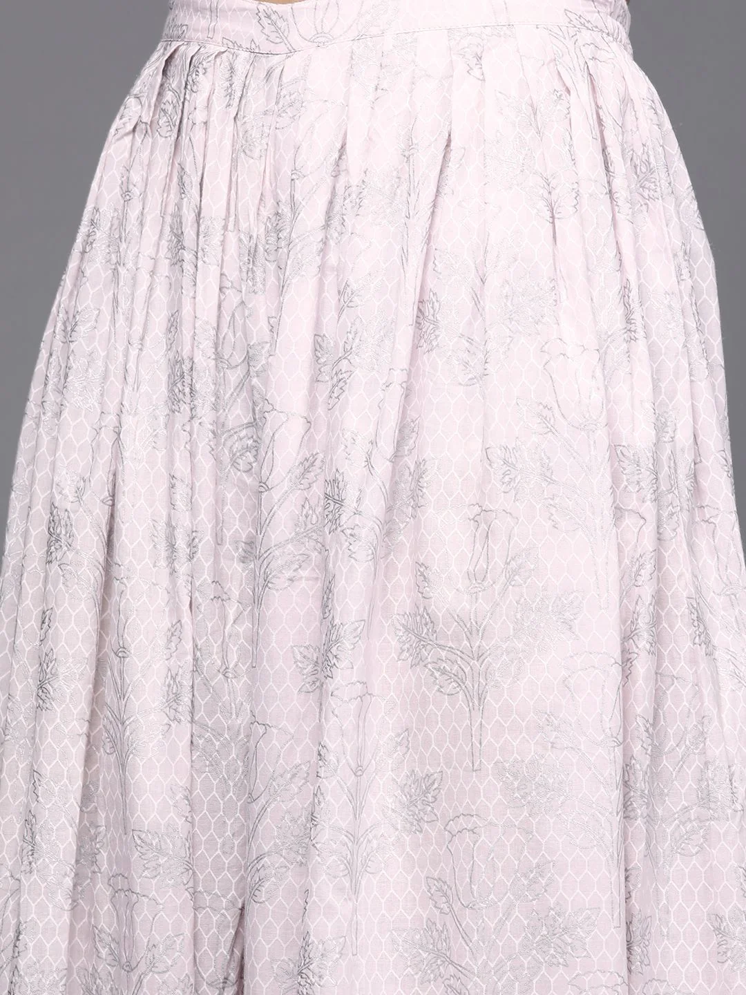 Libas Women Pink & Gold-Toned Ethnic Printed Pure Cotton Kurta with Salwar & With Dupatta - Image 3