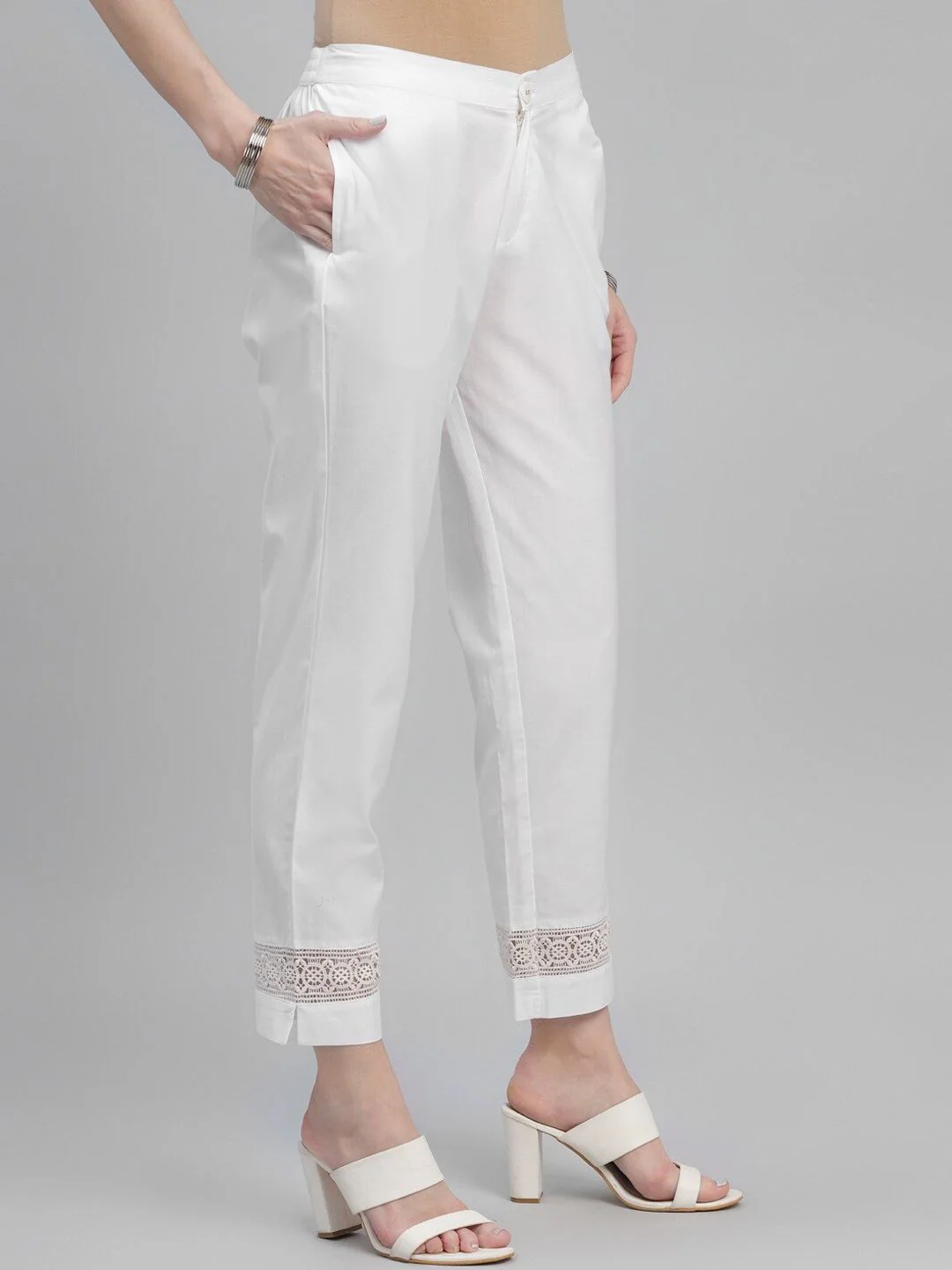 Libas Women White Trousers - Image 2