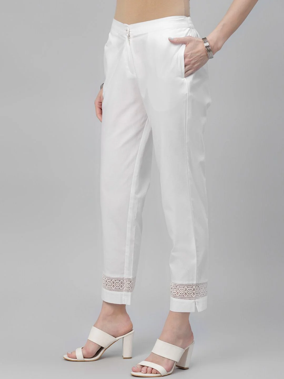 Libas Women White Trousers - Image 3