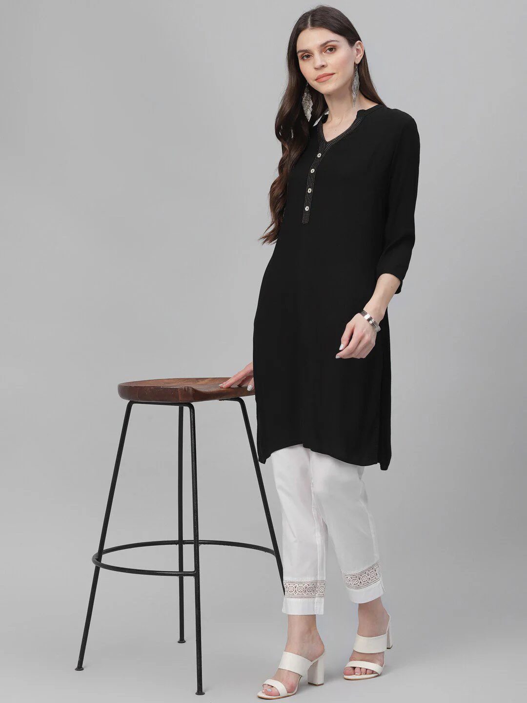 Libas Women White Trousers - Image 4
