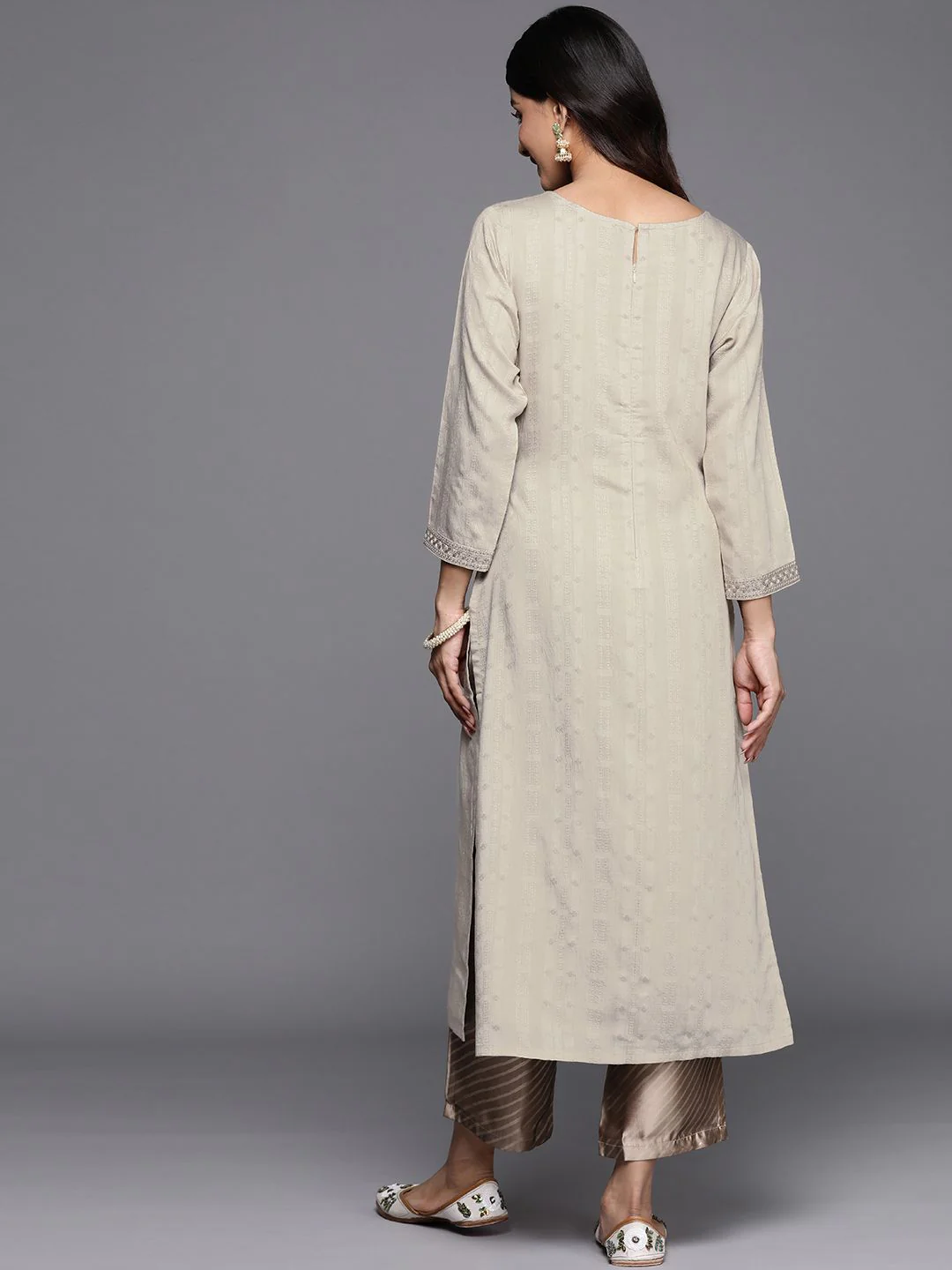 Libas Woven Design Pastels Dobby Kurta - Image 6
