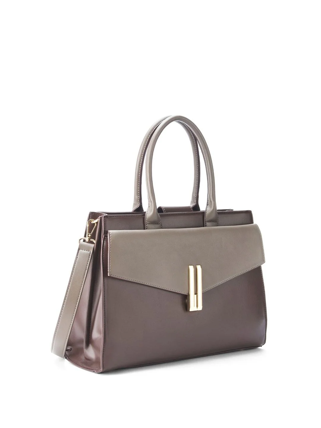 Lino Perros Colourblocked Oversized Structured Satchel with Applique - Image 2