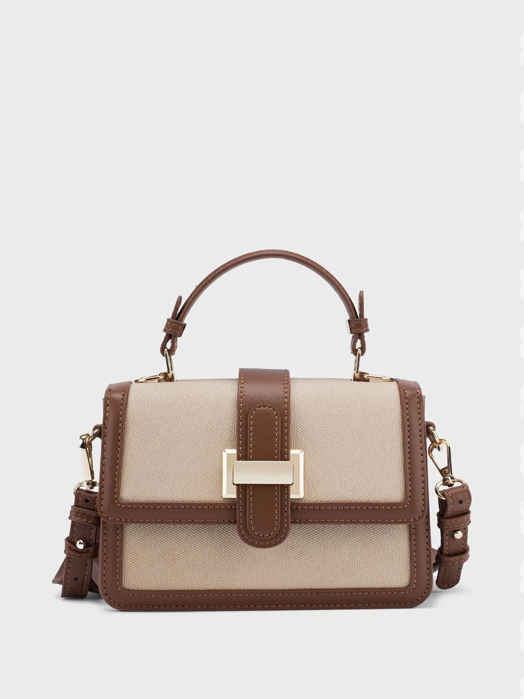 Lino Perros Colourblocked Structured Satchel With Detachable Sling Strap - Image 2