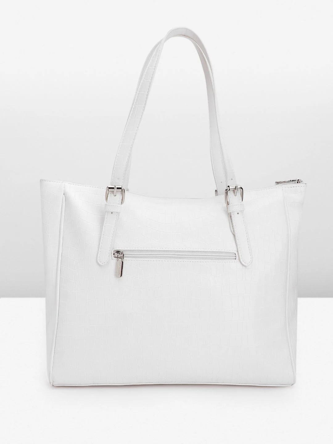 Lino Perros Croc Textured Structured Laptop Shoulder Bag - Image 3