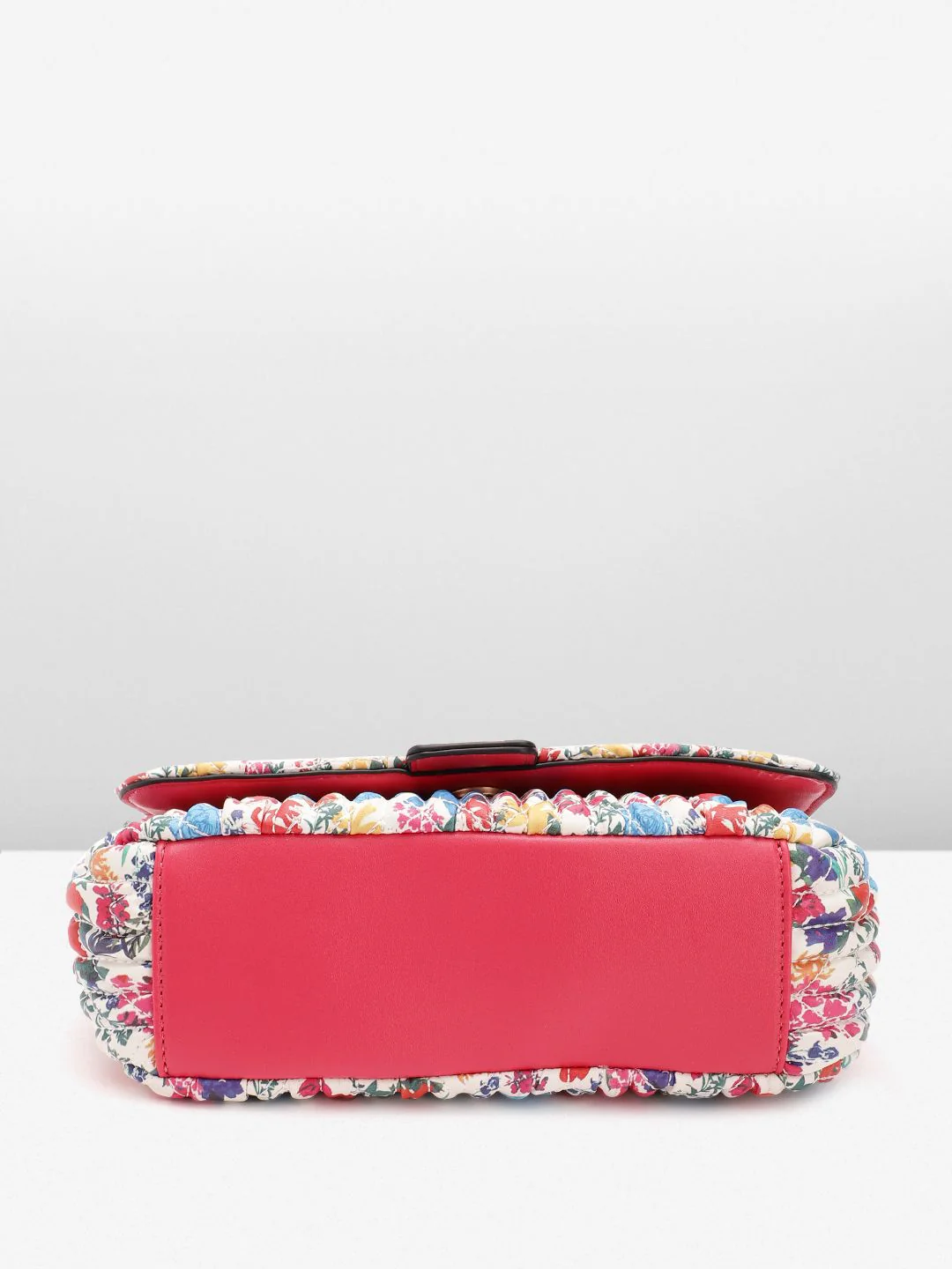 Lino Perros Floral Printed Structured Shoulder Bag With Quilted Detail - Image 5
