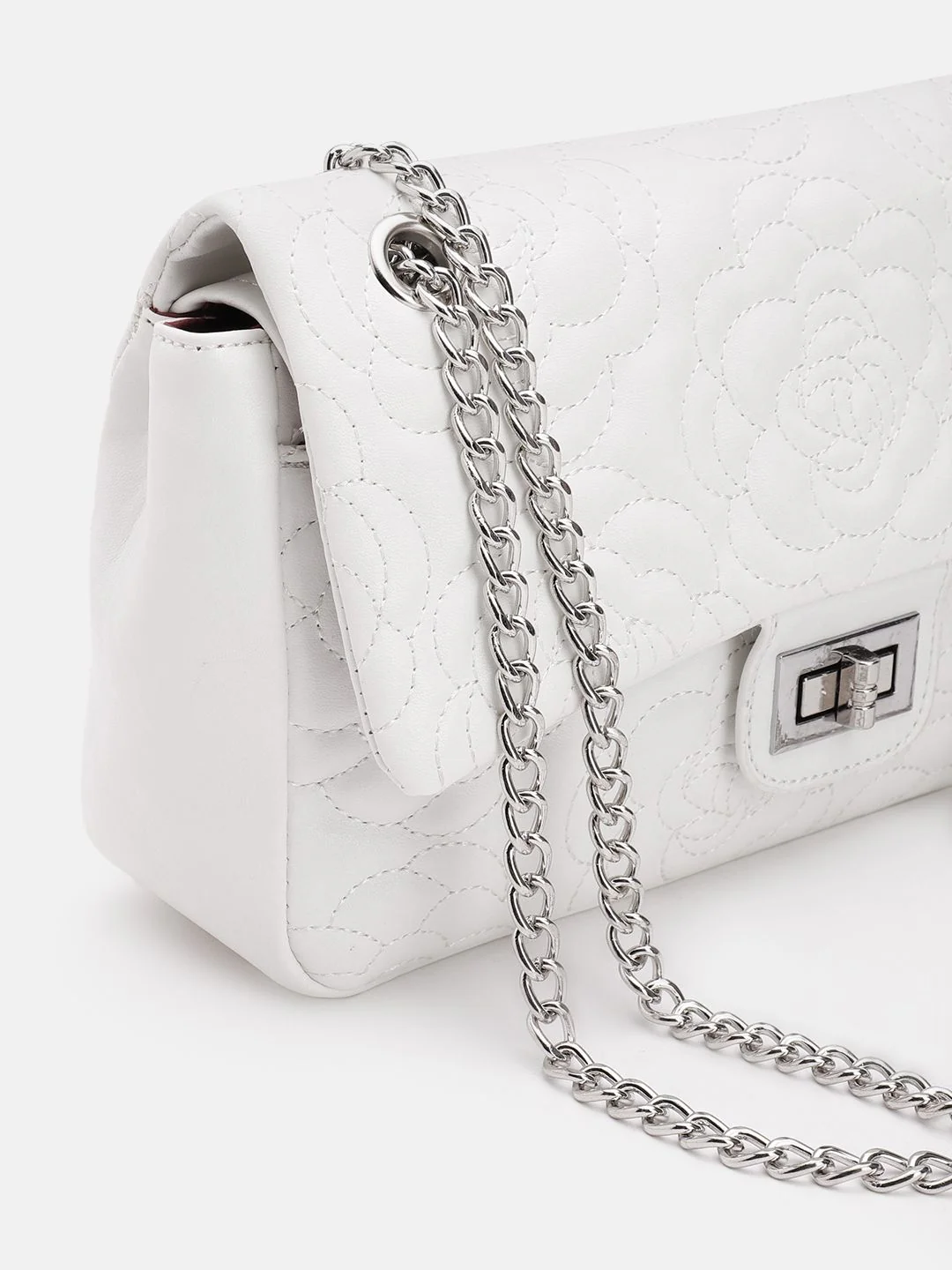 Lino Perros Floral Quilted Structured Sling Bag - Image 7