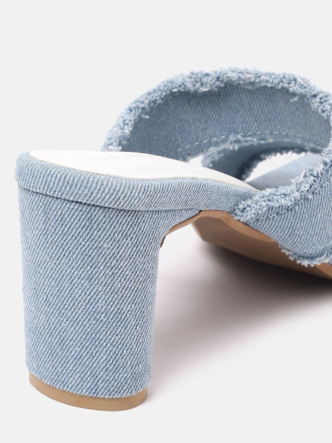 Lino Perros Fringed Denim Block Heels - Image 5