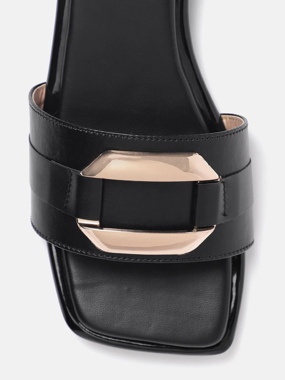 Lino Perros Metallic Detail Open Toe Flats - Image 4