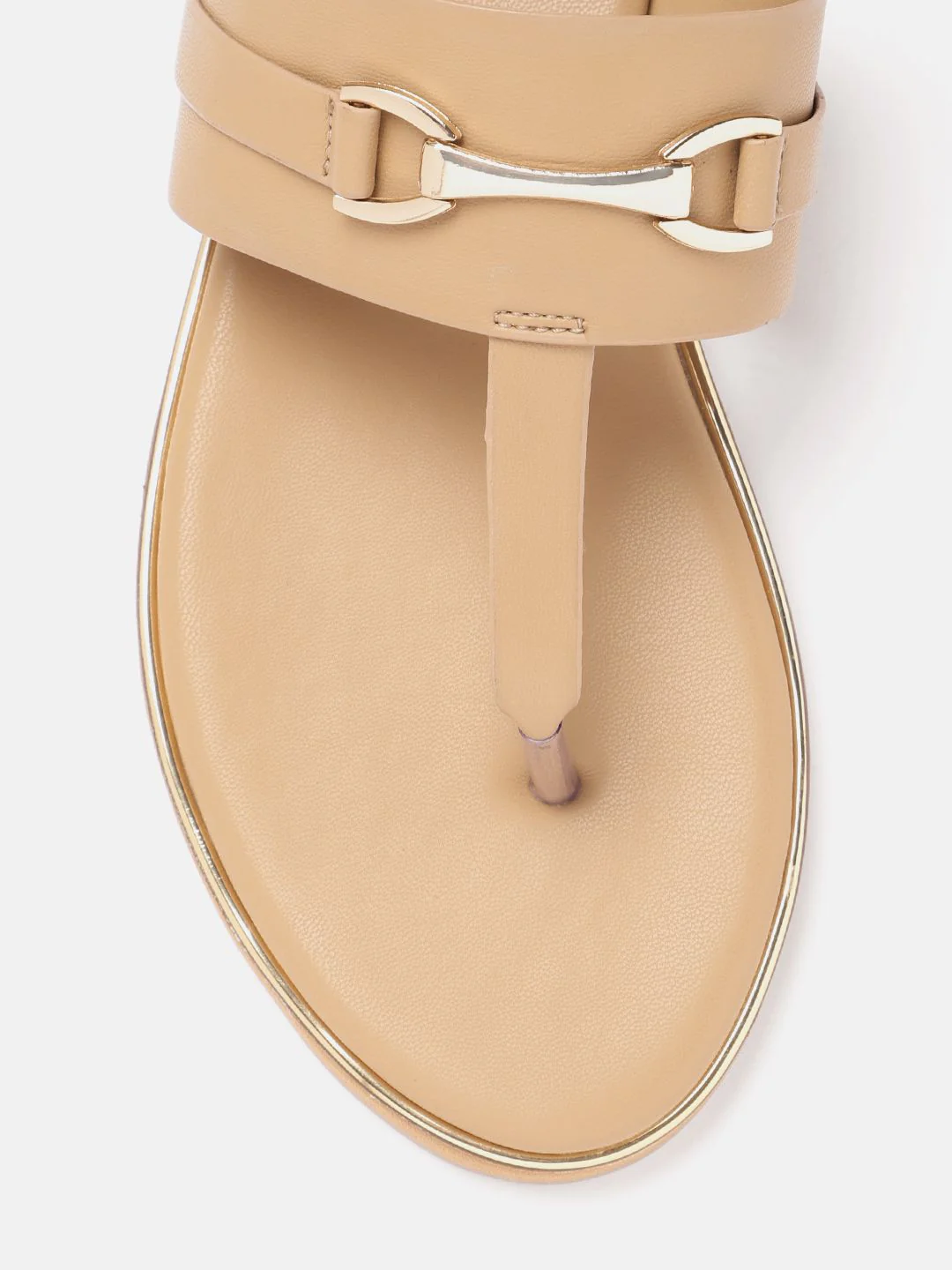 Lino Perros Metallic Detail T-Strap Flats - Image 4