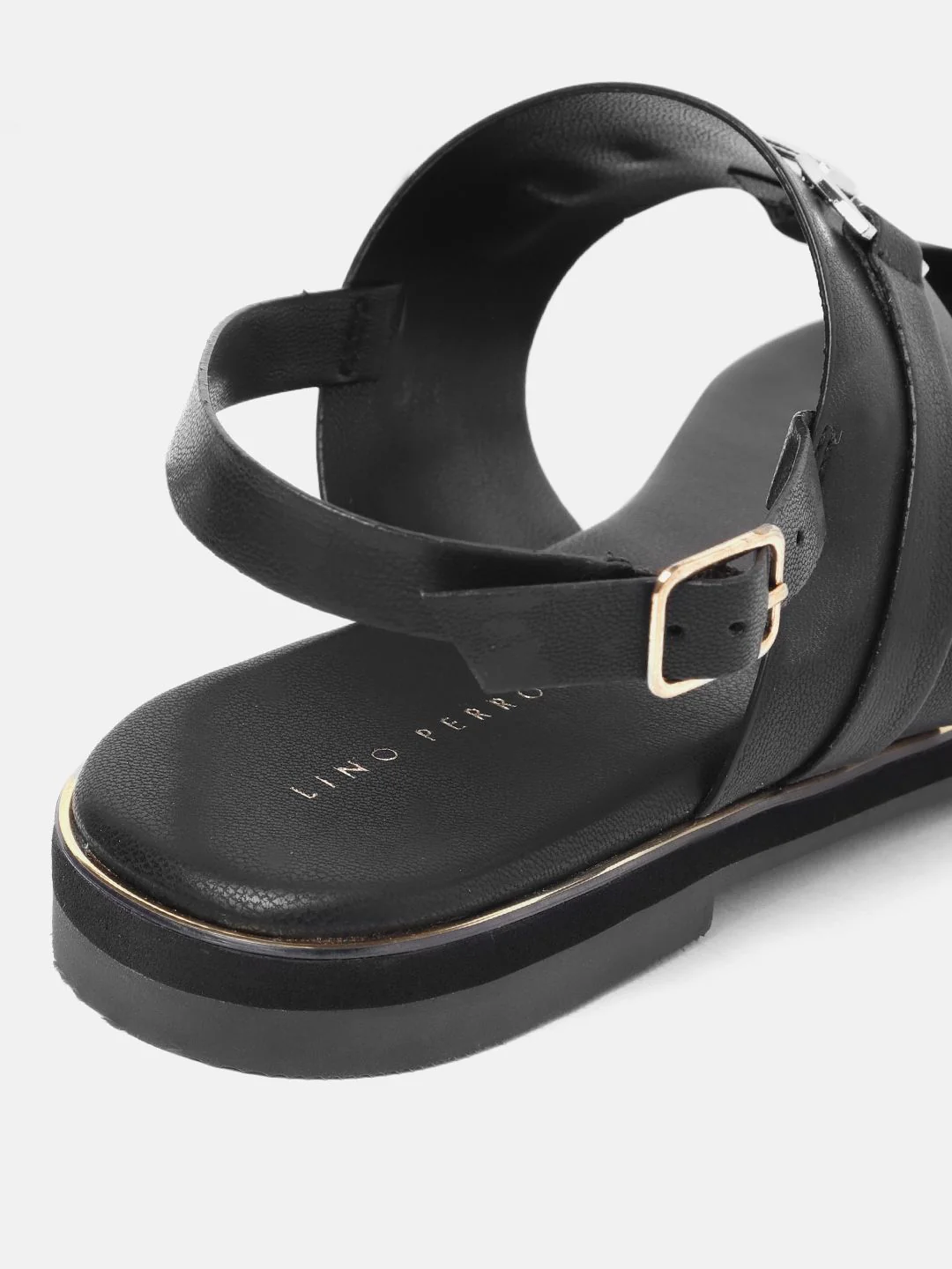 Lino Perros Metallic Detail T-Strap Flats - Image 5