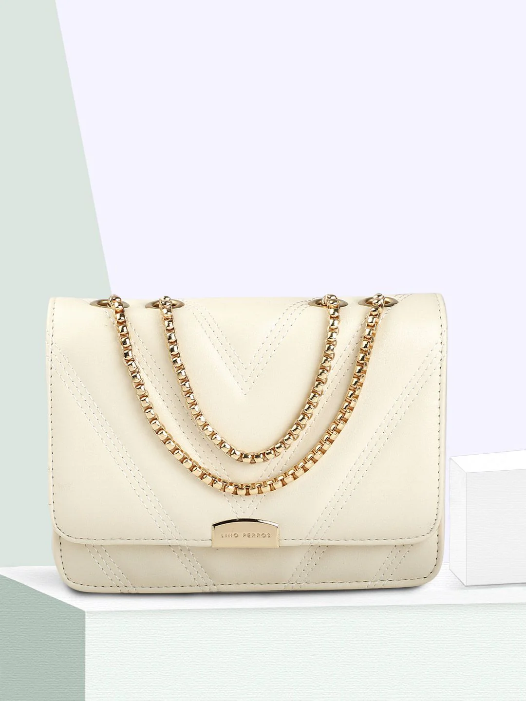 Lino Perros Off-White Quilted Shoulder Bag