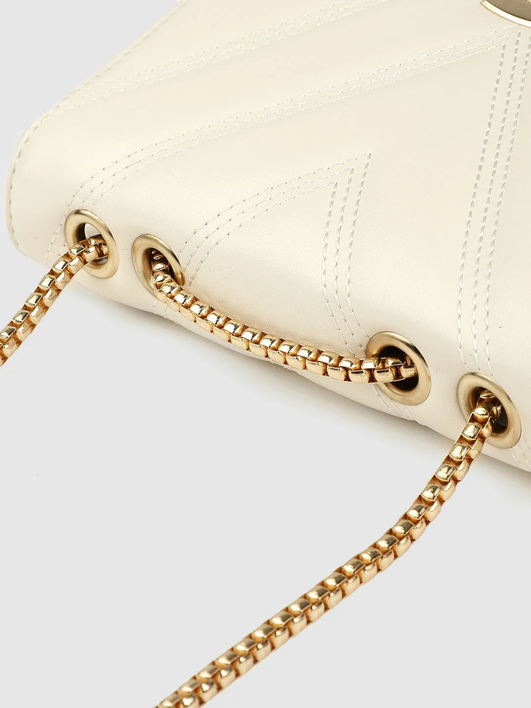 Lino Perros Off-White Quilted Shoulder Bag - Image 6