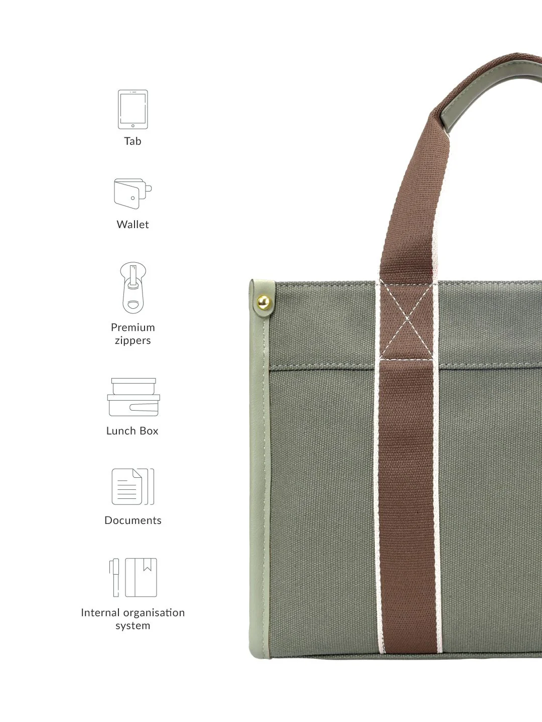 Lino Perros Self Design Canvas Structured Handheld Bag - Image 13