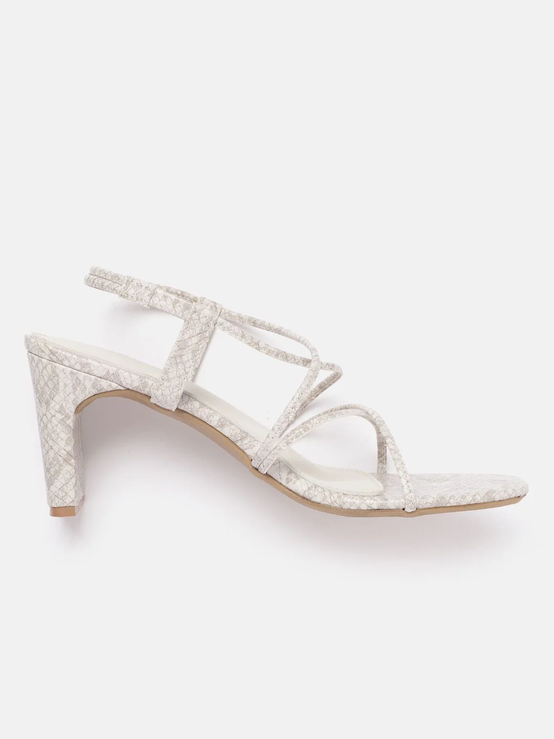Lino Perros Snake Skin Printed Cross-Straps Block Heels - Image 2