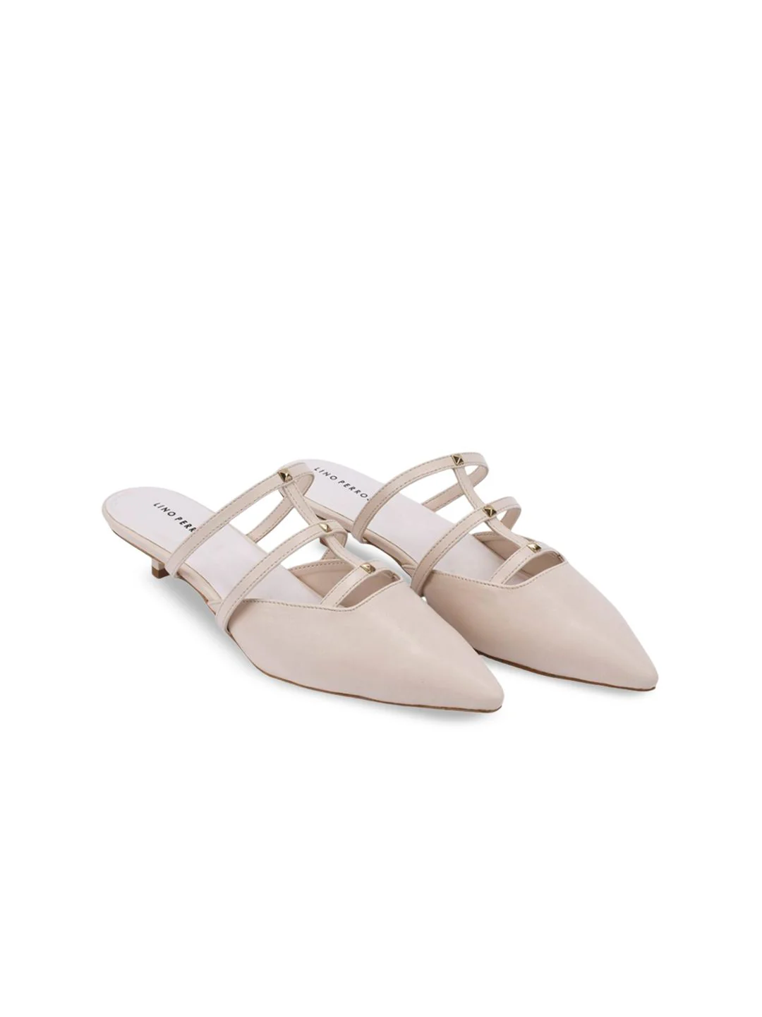 Lino Perros Solid Kitten Heel Open Back Mules - Image 2