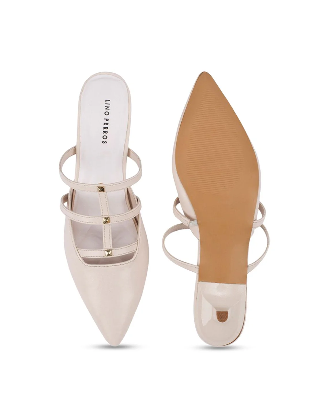Lino Perros Solid Kitten Heel Open Back Mules - Image 5